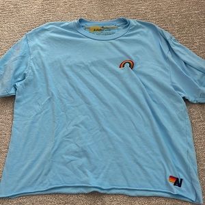 aviator nation blue crop tee